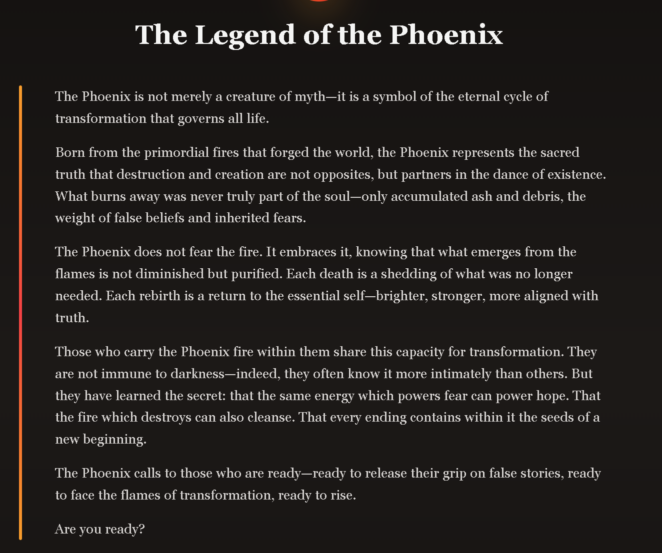 The legend of the Phoenix